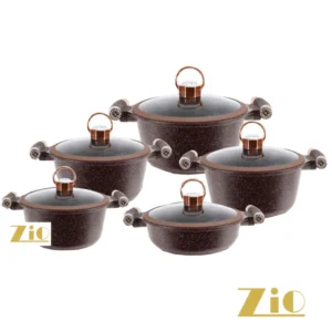 سرویس قابلمه 10 پارچه زیو مدل 8520 (نانو گرانیت گیاهی)